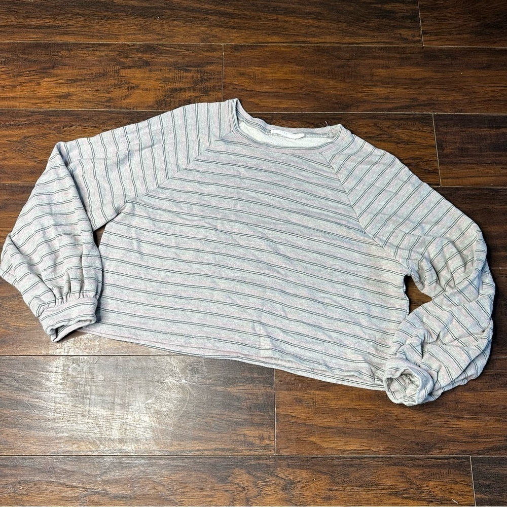 Lush Striped Boxy Cropped Pullover Sweater